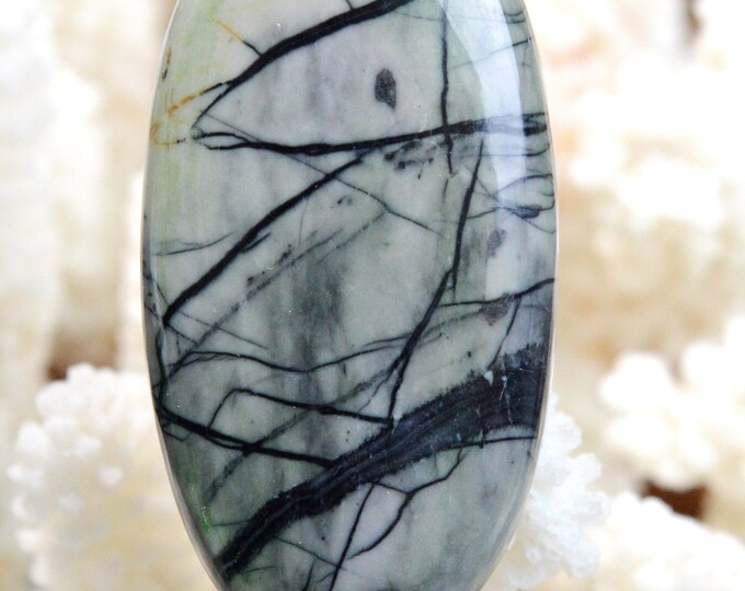 99 carat Picasso Jasper - natural stone cabochon pendant - Utah, USA // AH79