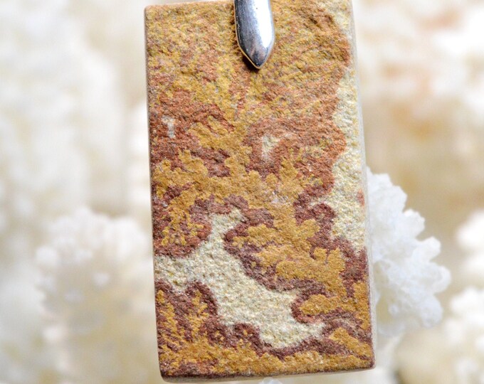 58 carat manganese dendrites - natural stone cabochon pendant - Germany // BO3
