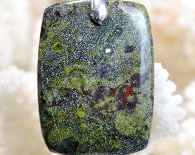 54 carat "Dragon Blood" Jasper - natural stone cabochon pendant - Australia // Ref BD70