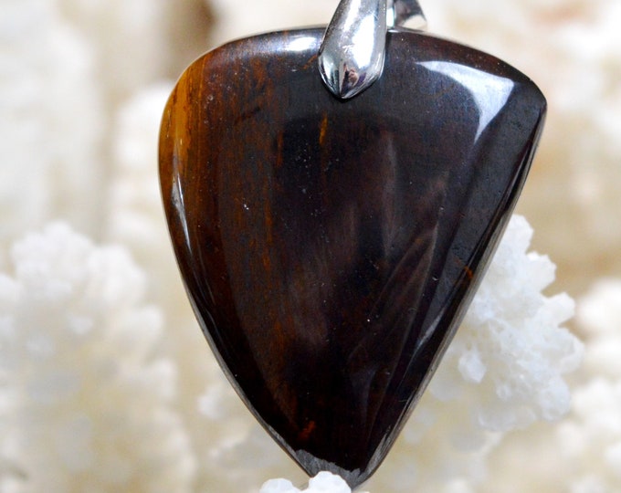 Oeil de tigre 60 carats - pendentif cabochon pierre naturelle - Australie // BY3