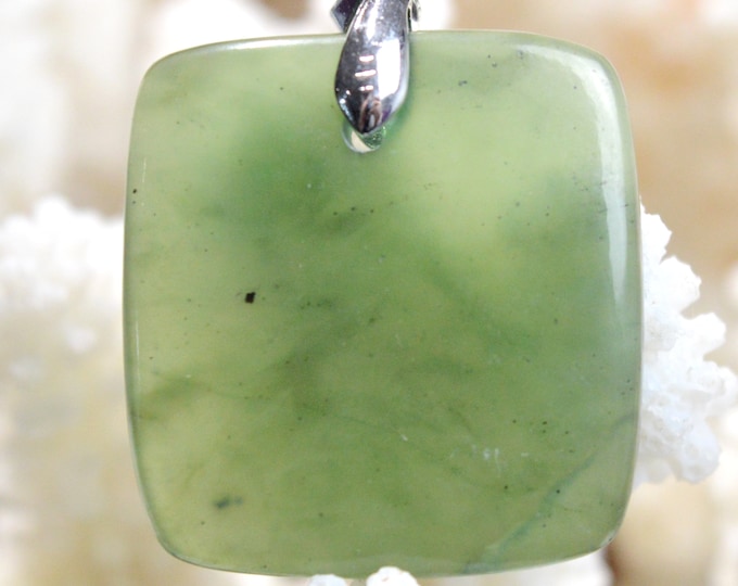 36-carat jade - natural stone cabochon pendant - Canada // ref AS18