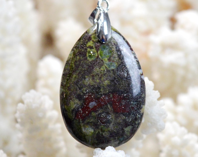 50 carat "Dragon Blood" Jasper - natural stone cabochon pendant - Australia / FS45