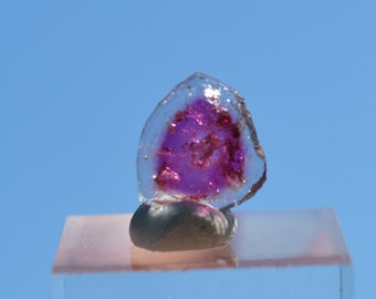 Tourmaline "Watermelon" 2.5 carats - Polished slice natural stone - Pederneira mine, São José da Safira, Minas Gerais, Brazil