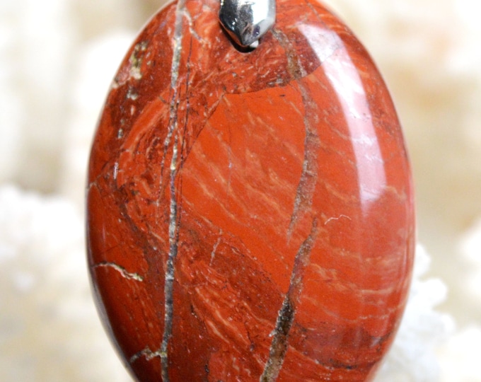 67 carat Red Snake Skin Jasper - natural stone cabochon pendant - Australia // Ref AS67