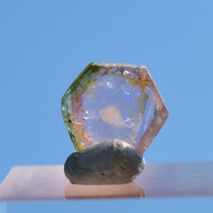 Turmalina "Sandía" 2,05 quilates - Piedra natural rebanada pulida - Mina Pederneira, São José da Safira, Minas Gerais, Brasil