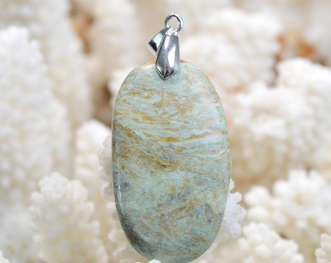Turquoise 62 carats - pendentif cabochon pierre naturelle - Madagascar // DM28