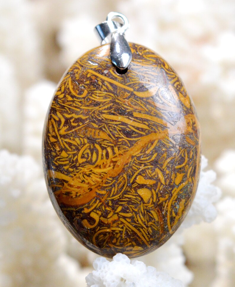 India REF AY40 Jaspe Mariyam 56 carats cabochon pendant natural stone
