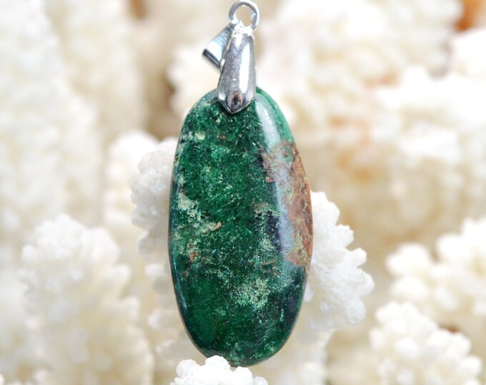 Malachite & Goethite 31 carats - natural stone cabochon pendant - Congo / DZ71