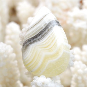 Calcite zébrée 40 carats - pendentif cabochon pierre naturelle - Mexique / EL58