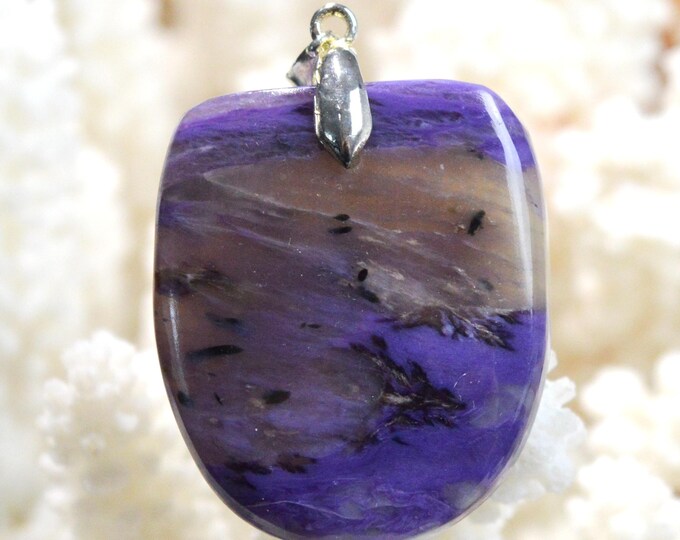 Charoite 77 carats - pendentif cabochon pierre naturelle - Russie / FZ80