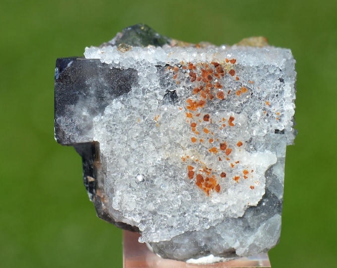 Fluorite & Quartz 40 grams - Chavaniac-Lafayette, Brioude, Haute-Loire, Auvergne-Rhône-Alpes, France