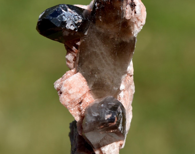 Smoky Quartz & Microcline 27 grams - "Black Hole" Pocket, CO Goethite Hill Claim, Park County, Colorado, USA
