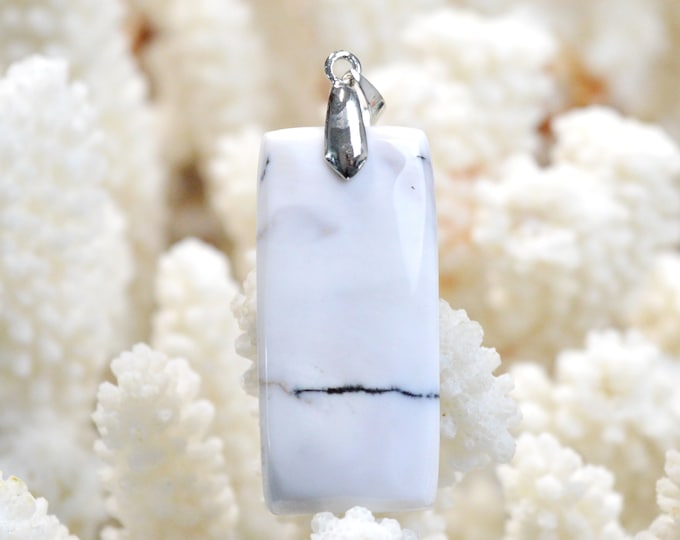 48 Carat Dendrite Agate - Natural Stone Cabochon Pendant - Türkiye / FH13