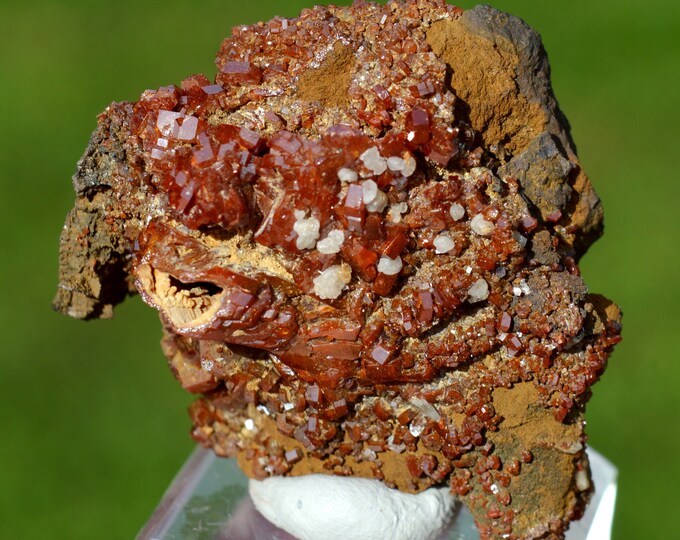 Vanadinite & goethite calcite 64 grams - Taouz, Er Rachidia Province, Drâa-Tafilalet Region, Morocco
