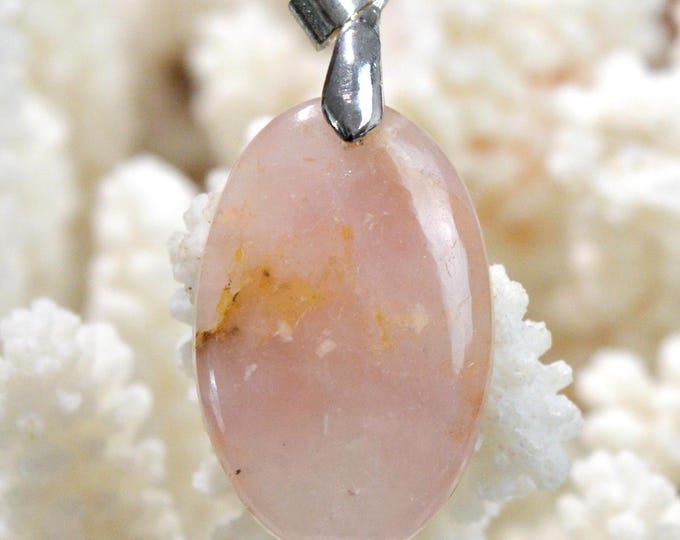 Quartz rose 34 carats - pendentif cabochon pierre naturelle - Madagascar / GA65