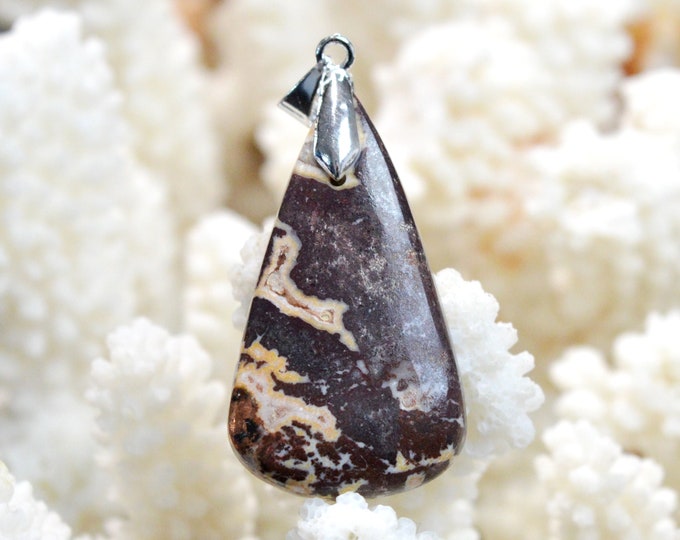 Native Copper & Dolomite 41 Carat - Natural Stone Cabochon Pendant - Michigan, USA / EJ9