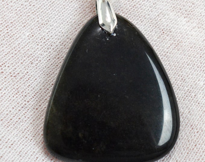78 carat golden obsidian - natural stone cabochon pendant - Mexico /FU59