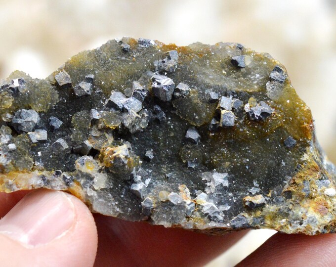 Galena & Chalcedony 63 grams - Le Buisson Mine, Montmirat, Saint-Étienne-du-Valdonnez, Mende, Lozère, Occitanie, France