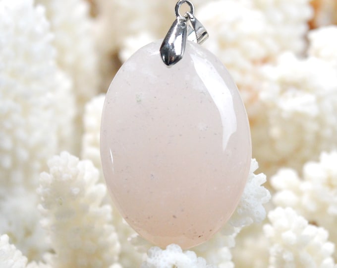 Quartz rose 73 carats - pendentif cabochon pierre naturelle - Madagascar / FD15