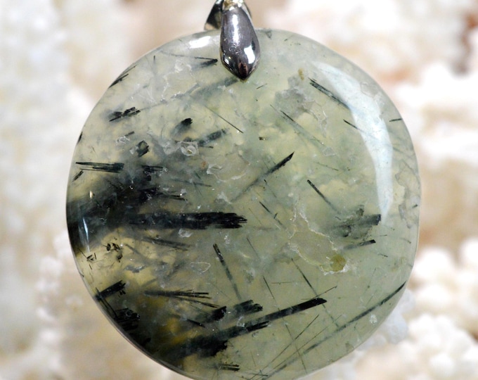 108 carat Prehnite Epidote - Natural Stone Cabochon Pendant - Mali / GA50