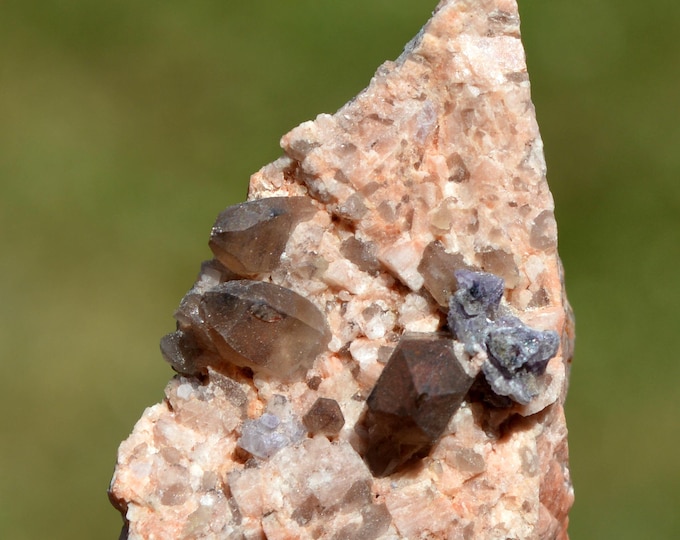 Smoky Quartz & Microcline 34 grams - "Black Hole" Pocket, CO Goethite Hill Claim, Park County, Colorado, USA