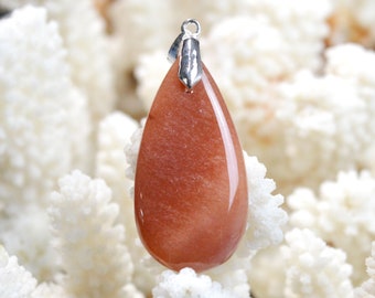 34 carat red aventurine - natural stone cabochon pendant - Canada / EG37