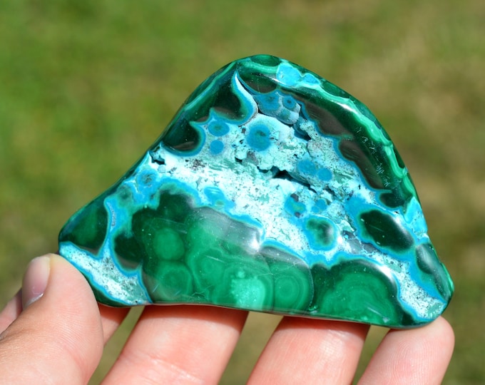 Polished Malachite & Chrysocolla 136 grams - Lubumbashi, Haut-Katanga, DR Congo