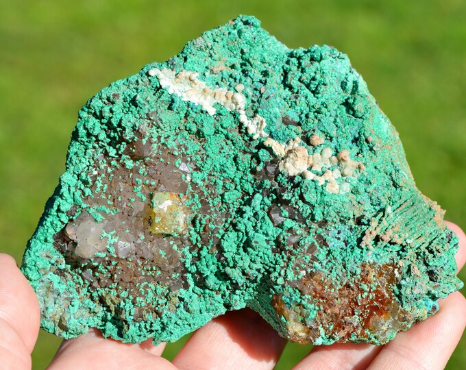 Fluorite & Malachite Baryte Quartz 465 grams - Sidi Ayed, Boulemane Caïdat, Boulemane Cercle, Boulemane Province, Fez-Meknes Region, Morocco