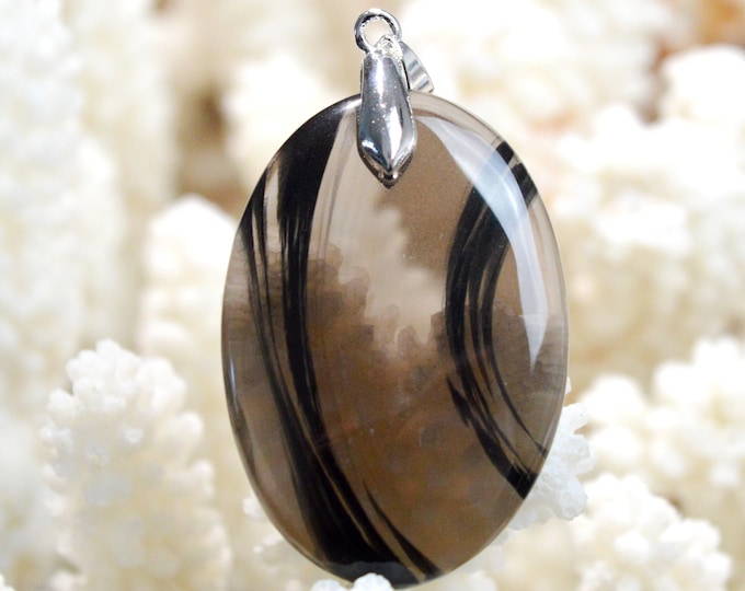 Midnight Obsidian 45 carats - natural stone cabochon pendant - USA / EL22