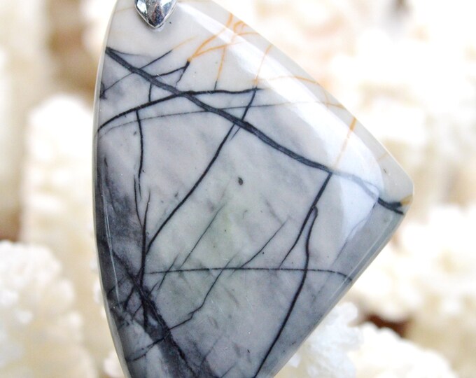 76 carat Picasso Jasper - natural stone cabochon pendant - Utah, USA // AH53