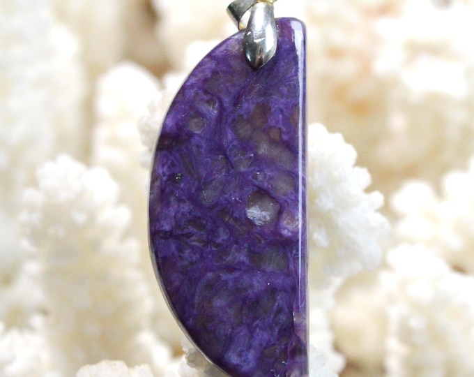 Charoite 34 carats - pendentif cabochon pierre naturelle - Russie / FZ88