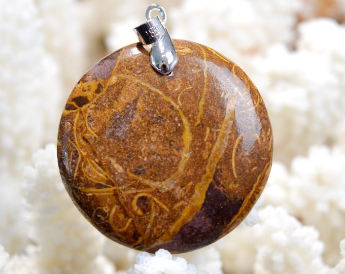 82 carat Mariyam Jasper - natural stone cabochon pendant - India // BY76