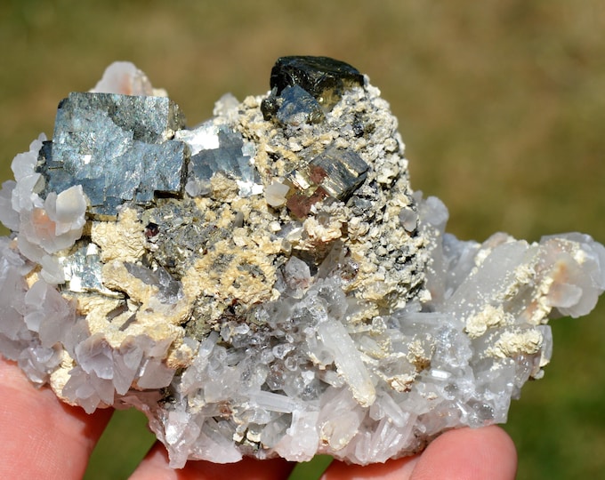 Quartz & Pyrite Siderite Calcite 437 grams - Trepča complex, Trepča valley, Mitrovica, Mitrovica District, Kosovo
