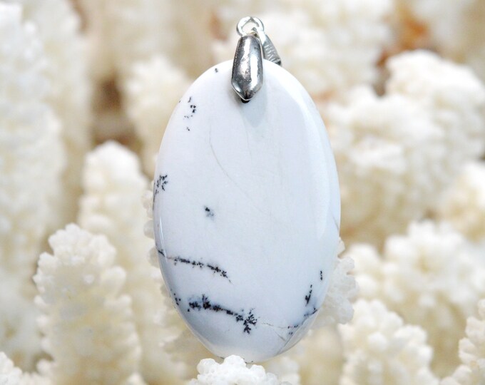 41 carat dendrite agate - natural stone cabochon pendant - Türkiye / FH22