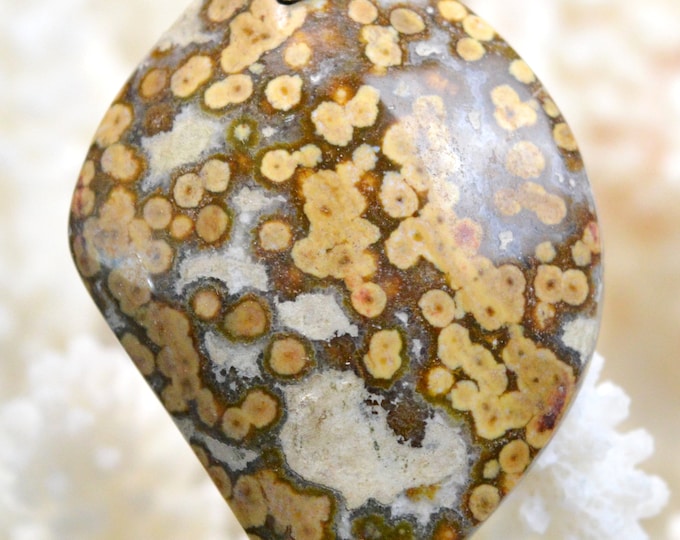 72 carat ocean jasper - natural stone cabochon pendant - Indonesia // REF M100