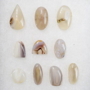 Lot x10 Agate 200 carats - cabochon pierre naturelle // Ref BY49