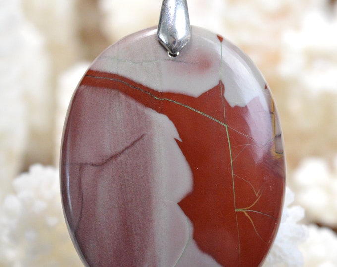 Jaspe Noreena 52 carats - pendentif cabochon pierre naturelle - Australie // Ref A100