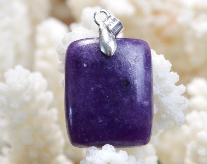27 carat Lepidolite - natural stone cabochon pendant - Brazil // DF64