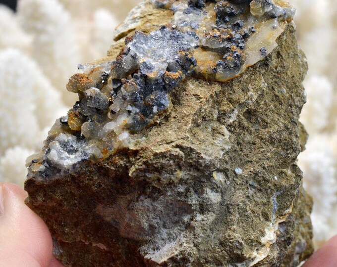 Galena & Chalcedony 298 grams - Le Buisson Mine, Montmirat, Saint-Étienne-du-Valdonnez, Mende, Lozère, Occitanie, France