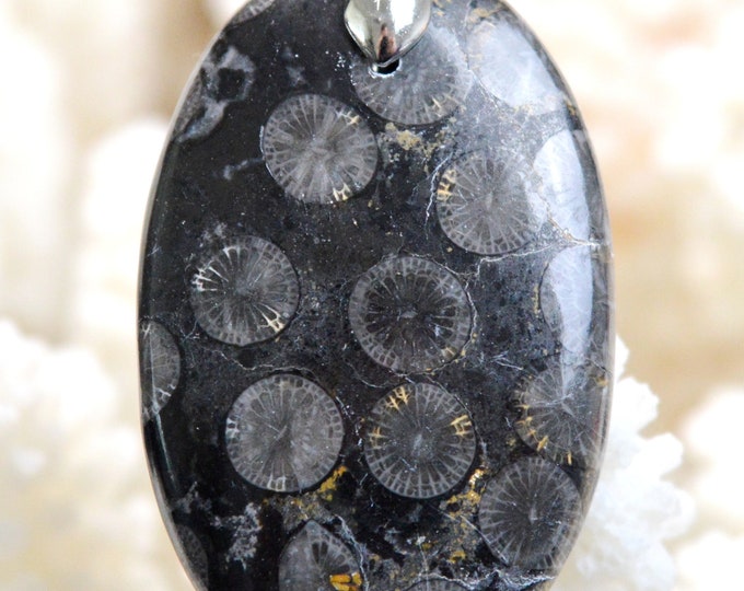 48 Carat Fossil Coral - Natural Stone Cabochon Pendant - Indonesia // BN48