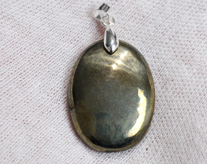 Pyrite 50 carats - pendentif cabochon pierre naturelle - Perou / FQ94