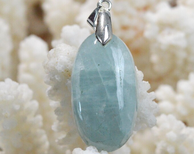 Aigue-marine 34 carats - pendentif cabochon pierre naturelle - Brésil / FV63