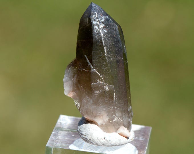 Smoky Quartz & Microcline 4 grams - "Black Hole" Pocket, CO Goethite Hill Claim, Park County, Colorado, USA