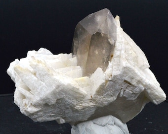 Smoky quartz and cleavelandite - 228 grams - Minas Gerais, Brazil