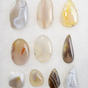 Lot x10 Agate 302 carats - cabochon pierre naturelle // Ref BY44