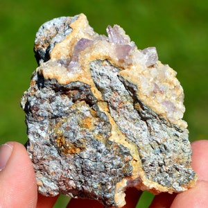 Calcite & Amethyst 107 grams - Capurru Quarry, Osilo, Sassari Province, Sardinia, Italy