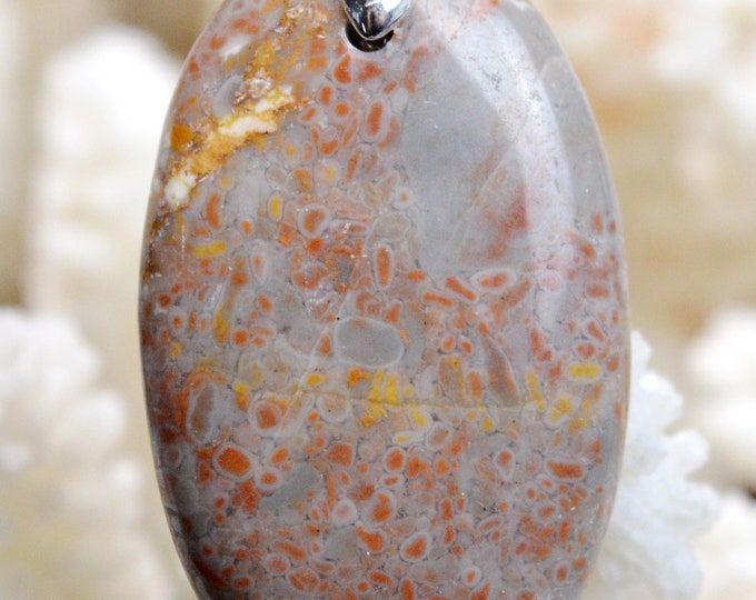 46 carat Blood Jasper - Natural Gemstone Cabochon Pendant - India // BE59