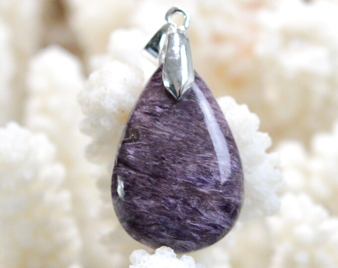 Charoite 27 carats - pendentif cabochon pierre naturelle - Russie / FO71