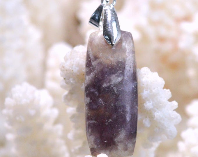 21-carat Lepidolite - Natural Stone Cabochon Pendant - Brazil / FY9