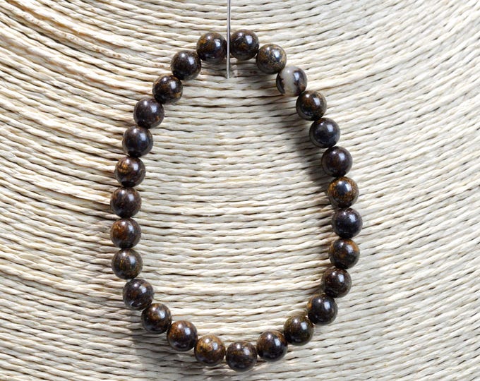 Bracelet - Bronzite - 6 mm beads - USA